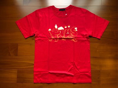日本 南青山 Original fake Kaws 字體 案塗鴉 圖案 紅色 短袖T恤L號