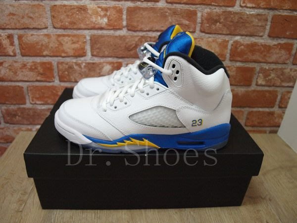 Dr.Shoes 】 Nike Air Jordan 5 Retro Laney 女鞋(藍尼白藍黃) 喬丹5代