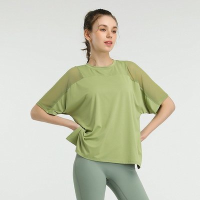 100％原廠 lululemon 瑜伽服女士跑步運動短袖罩衫寬松透氣速干網紗T恤上衣