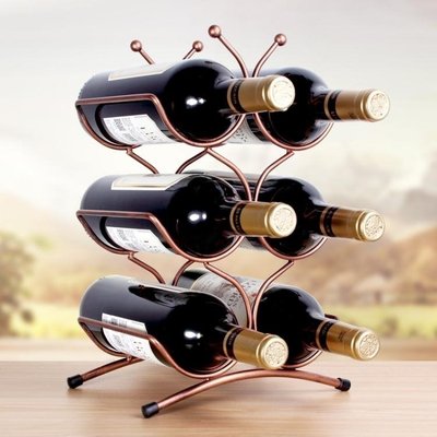 下殺 創意歐式紅酒架擺件現代簡約簡易葡萄酒瓶架子酒櫃裝飾品擺件