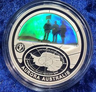 【海寧潮期貨】澳大利亞2009年極地極光系列幻彩1盎司精制銀幣