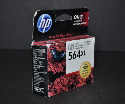 HP 564XL原廠高印量相片黑色墨水匣+送副廠564XL高印量相片黑色墨水匣7510 7520 B8550 C5380