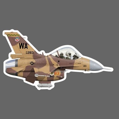 美國空軍 F-16 內華達空軍基地 沙漠迷彩塗裝 Q版飛機貼紙 90mm