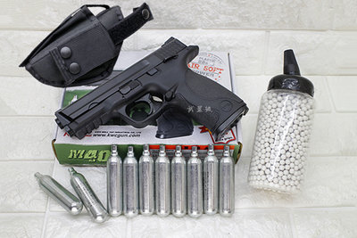 台南 武星級 KWC M&amp;P40 手槍 CO2槍 + CO2小鋼瓶 + 奶瓶 + 槍套 ( 大嘴鳥BB槍BB彈玩具槍模型