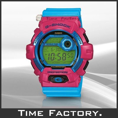 【時間工廠】全新 CASIO G-SHOCK 藍紫炫彩多層次液晶LED數位錶 G-8900SC-4