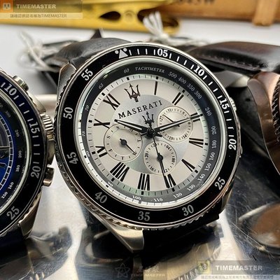 MASERATI手錶,編號R8851101007,46mm黑錶殼,深黑色錶帶款