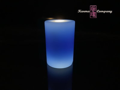 珈瑪-14小時LED蠟燭燈-中型*1粒(USB充電附電源線)-藍色LED純蠟蠟燭防水電子蠟燭燈 供佛燈充電式蠟燭充電蠟燭