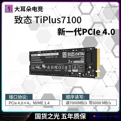 溜溜雜貨檔致態致鈦TIplus7100/5000 1T 2T M2固態硬碟PC005長江存儲PCIe4.0 FEJU