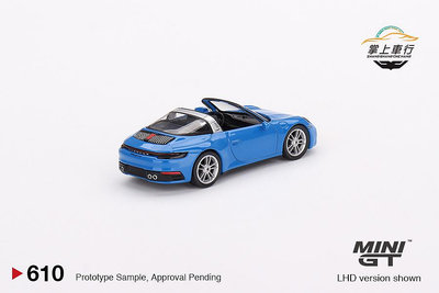 MINIGT #610  164 911 Targa 4S 藍色敞篷合金汽車模型
