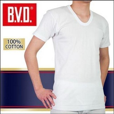 BVD短袖U領衫100%純棉*M~3L 越南製