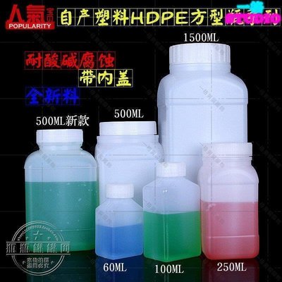 「一格」促銷250ml方瓶HDPE 塑料瓶子廣口瓶化學試劑瓶樣品瓶實驗用品
