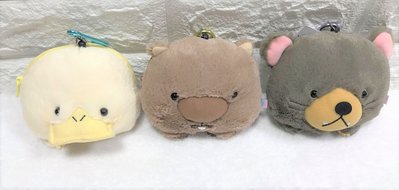 【Sunlemon】日本正版 wombat 袋熊家族 袋熊 鴨嘴獸 袋獾 扣環 伸縮 零錢包 錢包 小物包