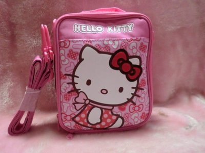 ♥小花花日本精品♥ Hello Kitty 可愛滿滿蝴蝶結可背可提立體造型全身圖便當盒 附背袋