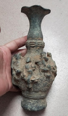 古玩古董收藏品 出土八仙寶瓶花瓶銅瓶 老銅器擺件