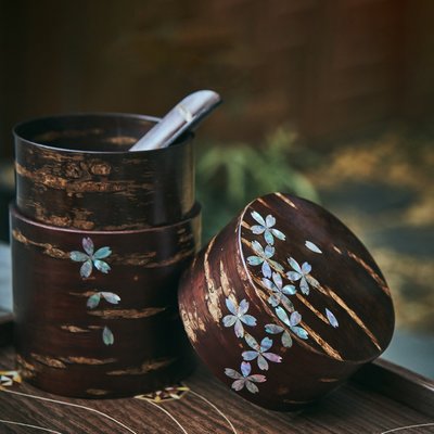 日本正宗櫻皮細工 日式傳統茶道密封防潮家用復古咖啡豆茶葉罐-雙喜生活館