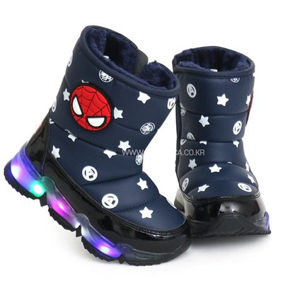 『※妳好，可愛※』妳好可愛韓國童鞋 ~正韓 漫威系列 LED 蜘蛛人雪靴 蜘蛛人童鞋