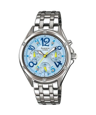 【CASIO 專賣】SHE-3031D-2A 以華麗的錶盤搭配霓虹時刻與指針為設計主軸