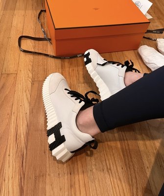 【翰貝格名牌館】全新真品 Hermes 熊貓 配色 綁帶 球鞋 運動鞋 38號 預購