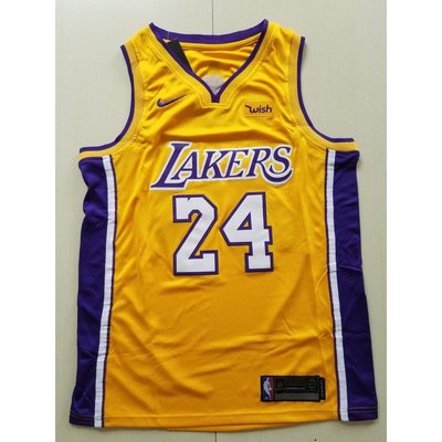 NBA籃球球衣 湖人Los Angeles Lakers 24# 科比Kobe Bryant 黃色V領 球迷版球衣-master衣櫃4