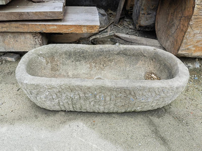 【二手】清代老青石水槽，當洗手池，養花種草，完美極致12548【銅都古董】古玩 收藏 古董