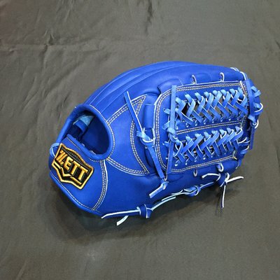 棒球世界全新20年ZETT日本皮硬式棒壘手套特價藍色內網12.5吋