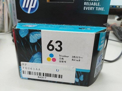 ☆呈運☆HP 63 原廠F6U61AA彩DJ3630/DJ2180/DJ1110/2130/3830/4650