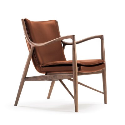 【台大復刻家具】Finn Juhl NV45 Easy Chair 1:1高階版 45號椅 北美梣木 北美黑胡桃 油染皮