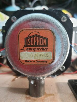 279.珍貴收藏品德國 isophon天然磁油罐電容超高音號角喇叭 響頻17kHz-24kHz特價3.0萬元