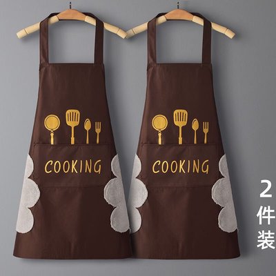 家用廚房防水防油圍裙可愛日系韓版女時尚工作服大人