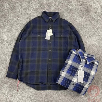 現貨現貨 BEAMS JAPAN 21SS Indigo 日產藍染紅繩寬松格紋工裝襯衫 代購簡約