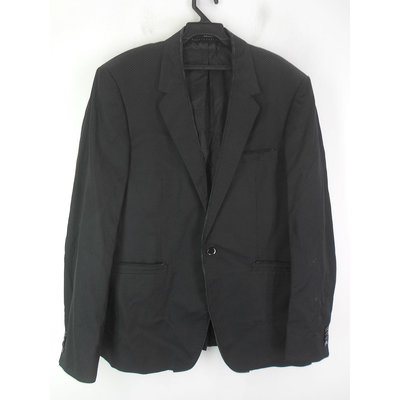 男 ~【VERSACE】義大利製~黑色絲質西裝外套 54號(5A174)~99元起標~