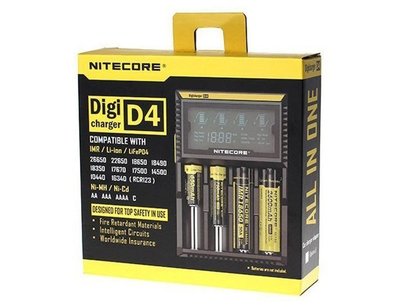 最好用Nitecore D4智能充電器4顆3.7V鋰電池1.2V鎳氫Ni-MH鎳鎘Ni-Cd,26650 18650