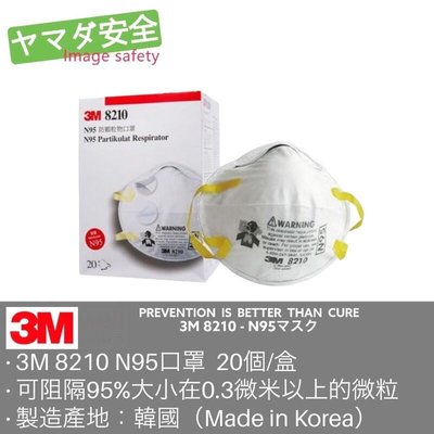 3M 8210 N95 拋棄式防塵口罩 20/個 山田安全防護 N95口罩 粉塵口罩 3M N95 立體口罩