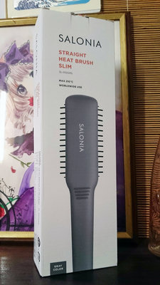 SALONIA Straight Heat Brush 負離子直髮梳(灰色)SL-012  商品編號：223029322