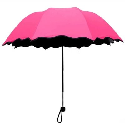 遮陽傘 三折遇水開花太陽傘 黑膠晴雨傘遮陽防曬傘 糖果色廣告禮品雨傘 快速發貨