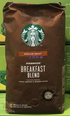 美兒小舖COSTCO好市多代購～STARBUCKS 星巴克 早餐綜合咖啡豆(1.13kg/包)可代磨成咖啡粉