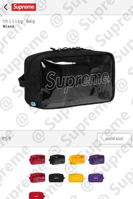 Supreme 18FW洗漱包透明收納包化妝包旅行手拿包