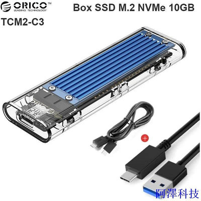 阿澤科技Orico 透明 M2 SSD 盒,將 M.2 SATA M2 NVME 轉換為 Type C TCM2F-C3、TCM
