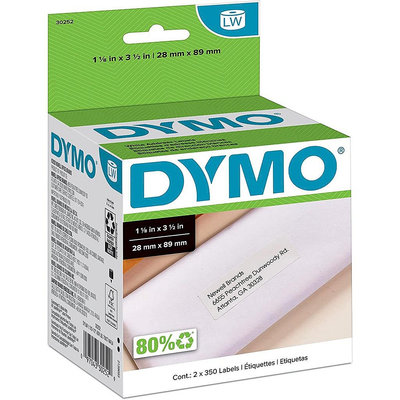 DYMO 30252 標籤紙 28x89mm 適 LW LabelWriter 標籤機 2捲x350張 共700