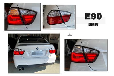 小傑車燈 - BMW E90 05 06 07 08 年 類 F30 樣式 LED 光條 紅白 尾燈 實車安裝