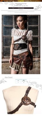 亞馬遜ebay萬圣節蒸汽朋克Steampunk演出服配飾胸扣帶COSPLAY潮現貨新款女士包包