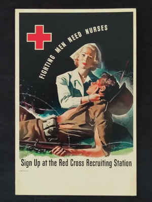 【二手】相當罕見的二戰時期 美國紅十字會行的《紅十字征募護士志愿者 郵票 信銷票 紀念票【微淵古董齋】-7969