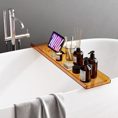 熱賣 亞克力置物架浴室SPA浴缸架泡澡手機防水隔板簡約輕奢收納托盤