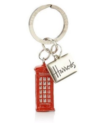 英國百年品牌 Harrods 哈洛斯代購英式風格 英式電話亭 銀圈鑰匙圈鑰匙環 現貨