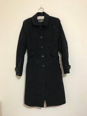 英國品牌 JIGSAW 黑灰色 中長版 羊毛混喀什米爾羊毛 大衣 質感 歐風 時尚 氣質 20181020-1