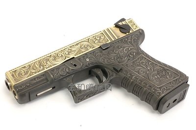 JHS（（金和勝 生存遊戲專賣））古銅色 WE 雕花版 G23 瓦斯手槍 4589