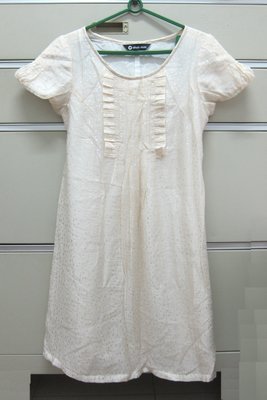 孕婦裝 ohoh mimi歐歐咪妮 百貨專櫃品牌 洋裝 綁帶 台灣製造 輕薄舒適 顏色：米色