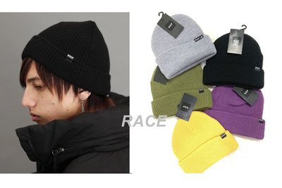 【RACE】HUF ESSENTIALS USUAL BEANIE 毛帽 毛線帽 針織帽 反摺 黑 灰 軍綠 黃 紫