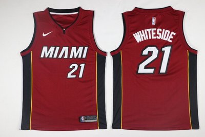 NBA2018全明星賽球衣  邁阿密熱火隊 whiteside哈桑·懷塞德 Curry Durant 湯普森 紅色