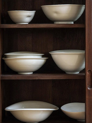 九土日式陶瓷餐碗家用米飯碗大湯面碗草木灰手工復古餐具創意菜碗~小滿良造館
